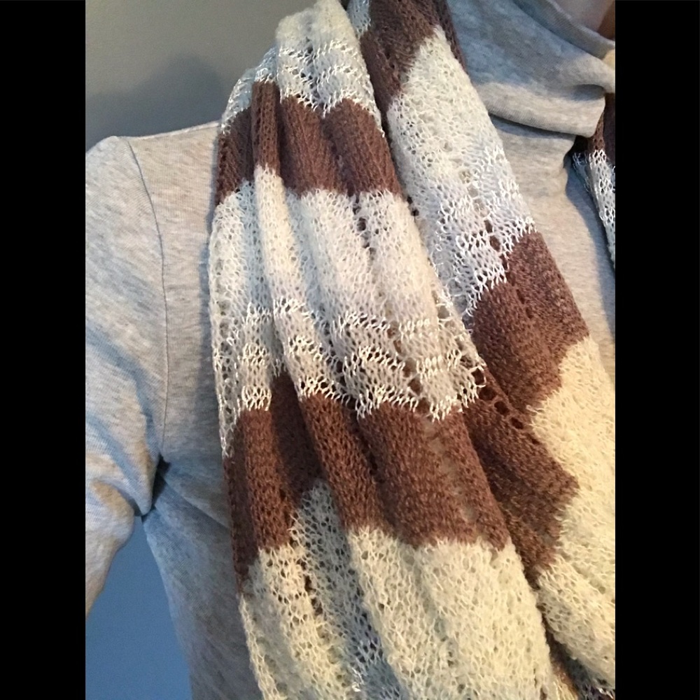 Staring At Stars Oatmeal & Taupe Infinity Scarf - Picture 2 of 7
